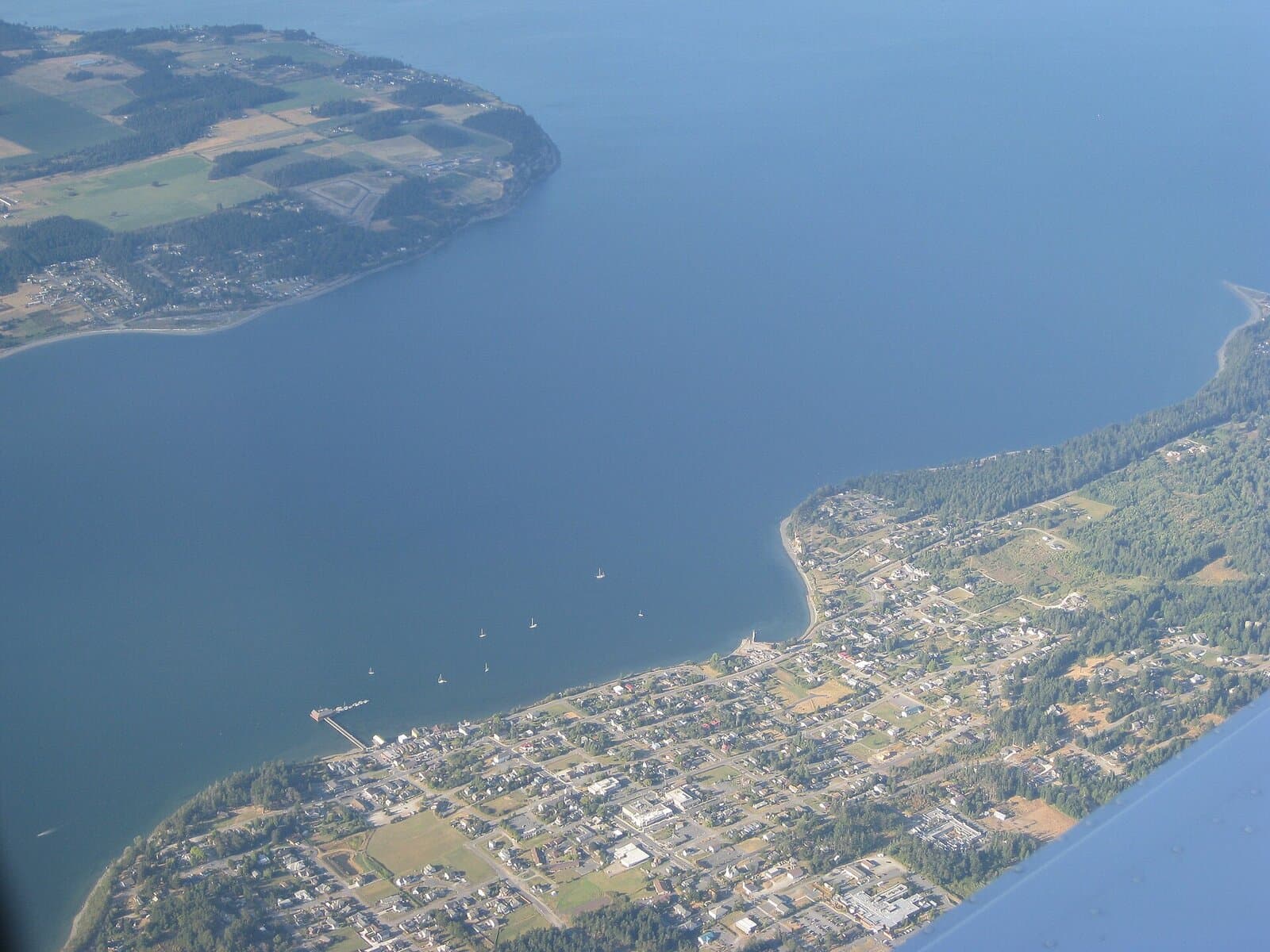 Coupeville Wharf (Penn Cove) — aerial